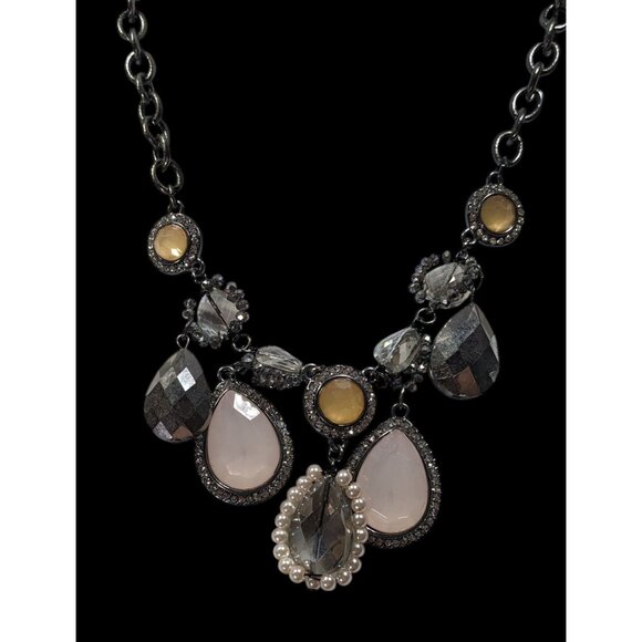 Simple Vera Vera Wang Gemmed Teardrop Fringe Necklace - Picture 4 of 6